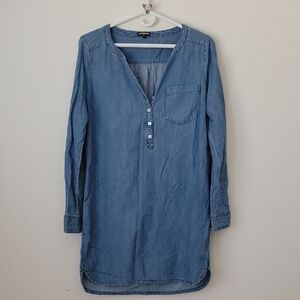 Express Denim Long Sleeve Tunic